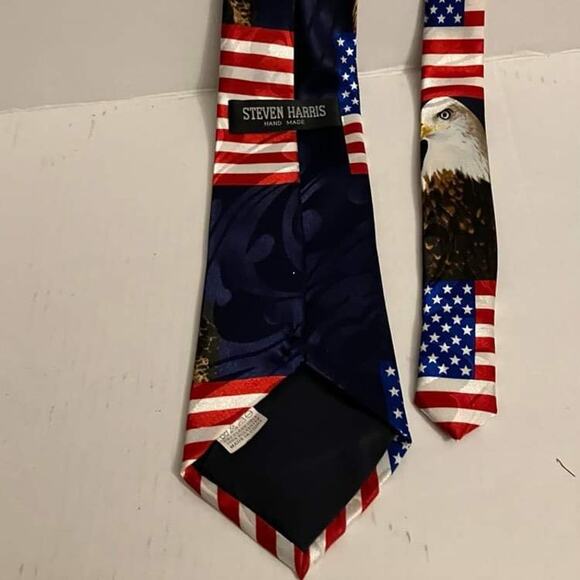 Steven Harris Patriotic American Tie with Flag and Eagle - Picture 5 of 5